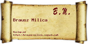 Brausz Milica névjegykártya